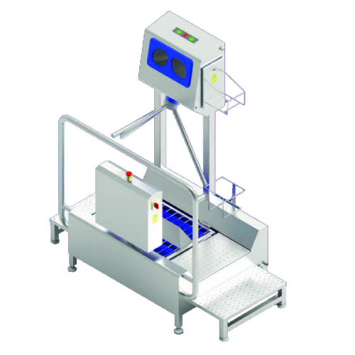 Low-Heeled Shoe Washer and Hand Disinfectant Unit with Access Control